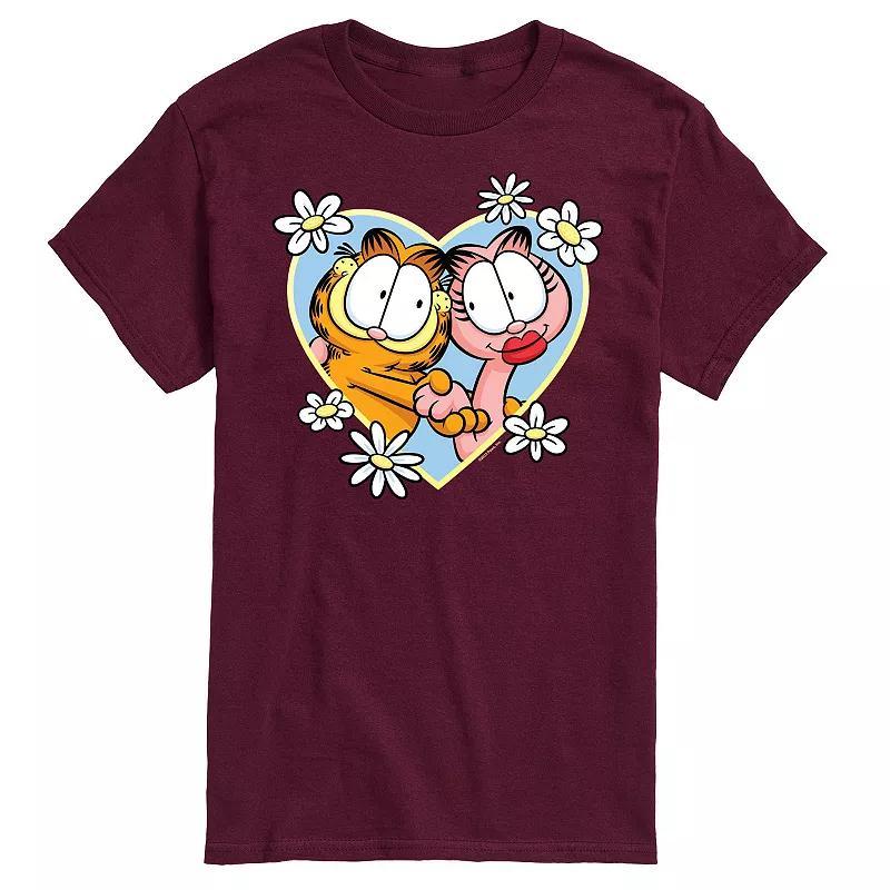 Mens Garfield Heart Graphic Tee Red Product Image