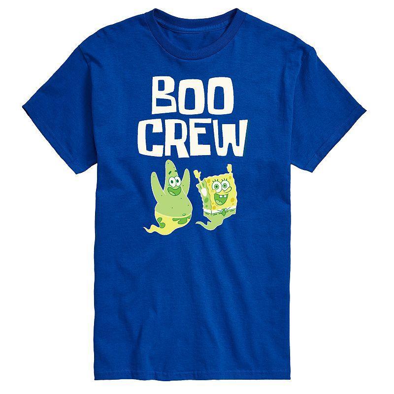 Big & Tall Spongebob Boo Crew Graphic Tee, Mens Grey Product Image