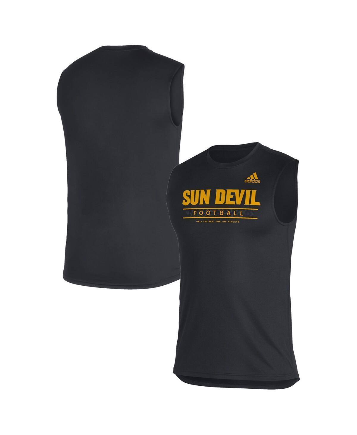 Mens adidas Black Arizona State Sun Devils Sideline Football Locker Creator Aeroready Sleeveless T-shirt Product Image