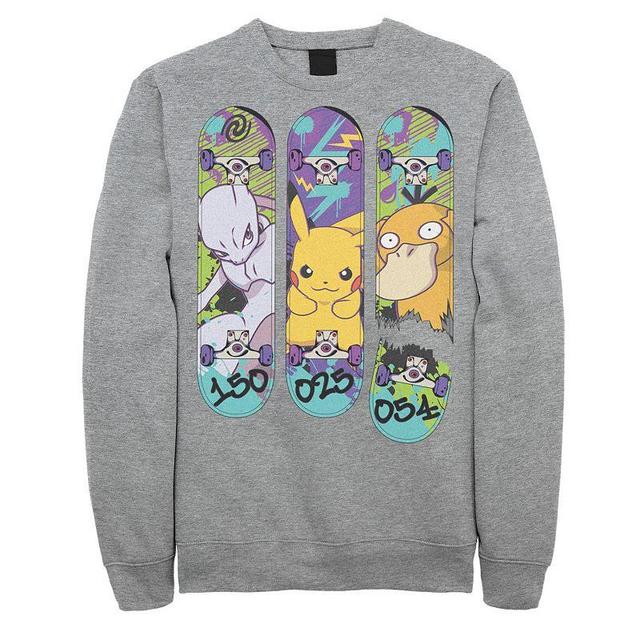 Big & Tall Pokmon Mewtwo Pikachu Psyduck Sweatshirt, Mens Athletic Grey Product Image