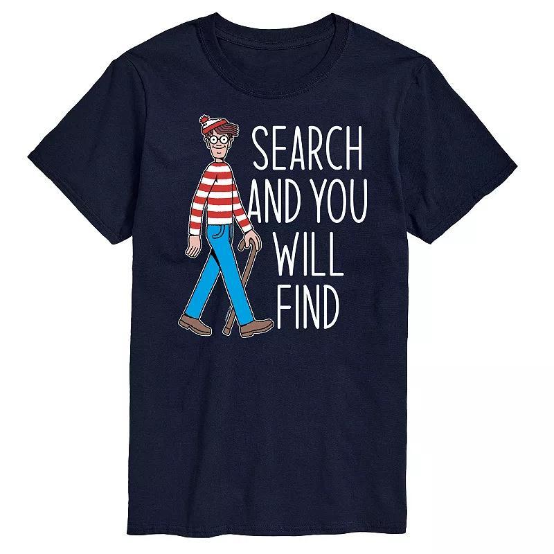 Mens Wheres Waldo Search You Will Find Graphic Tee Blue Product Image