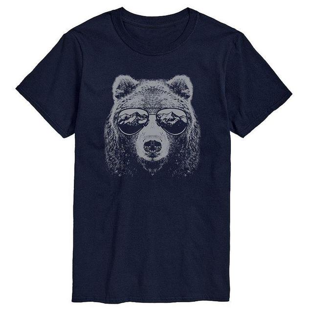 Mens Mountain Bear Sunglasses Graphic Tee Blue Product Image