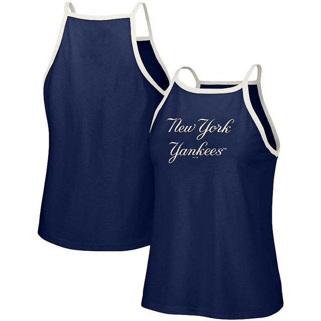 Women's Lusso  Navy New York Yankees Nadine Halter Tank Top Product Image