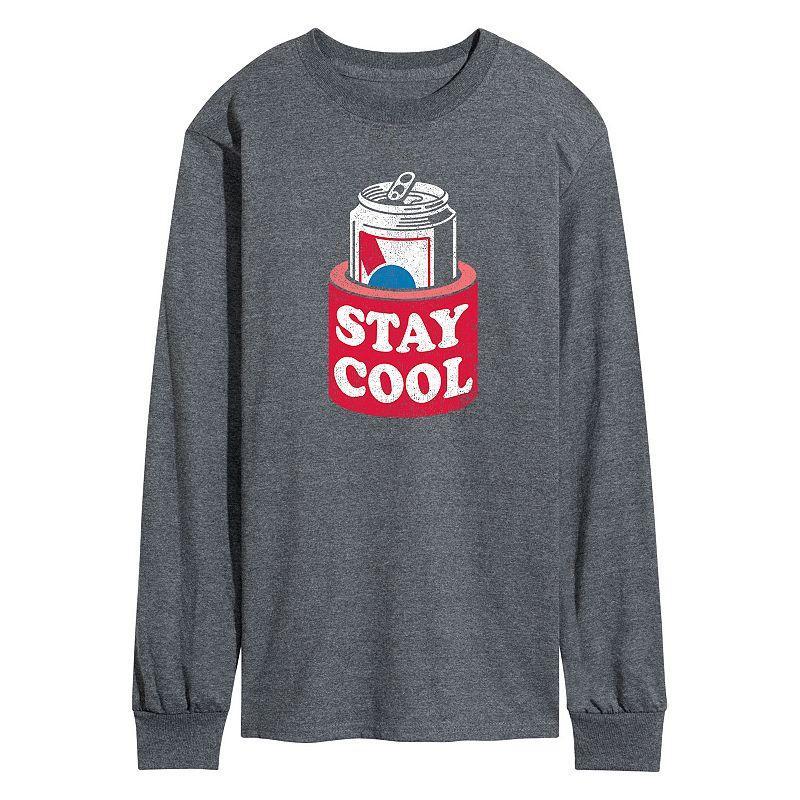 Mens Stay Cool Beer Can Tee Dark Grey Product Image