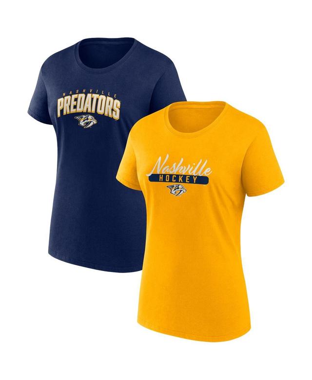 Womens Fanatics Branded /Navy Nashville Predators Two-Pack Fan T-shirt Set Product Image