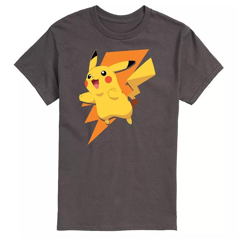 Mens Pokemon Pika Bolt Tee Grey Product Image