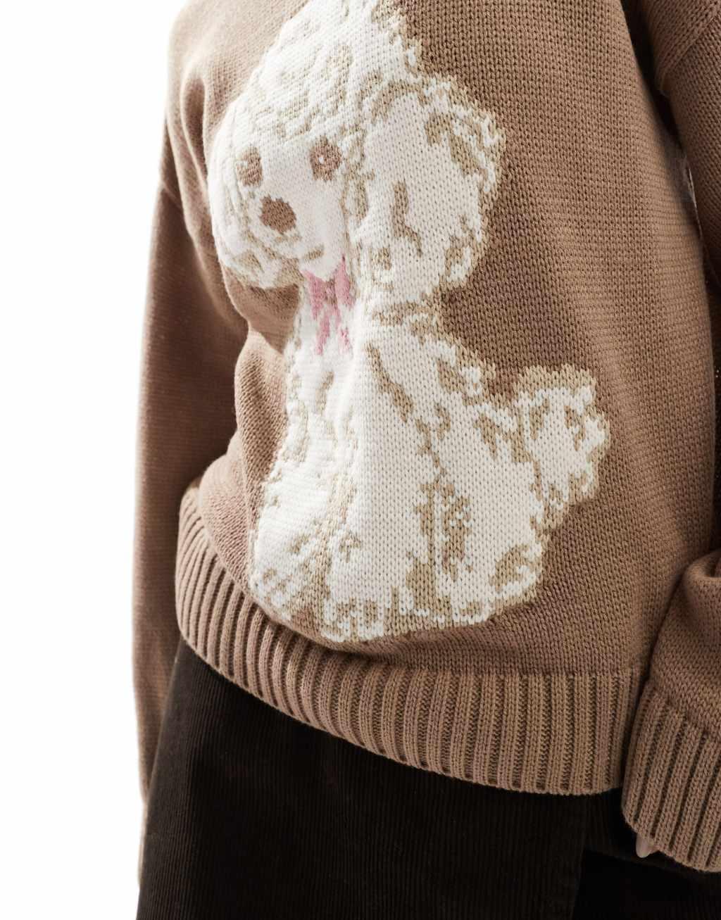 Miss Selfridge knitted dog bow sweater Product Image