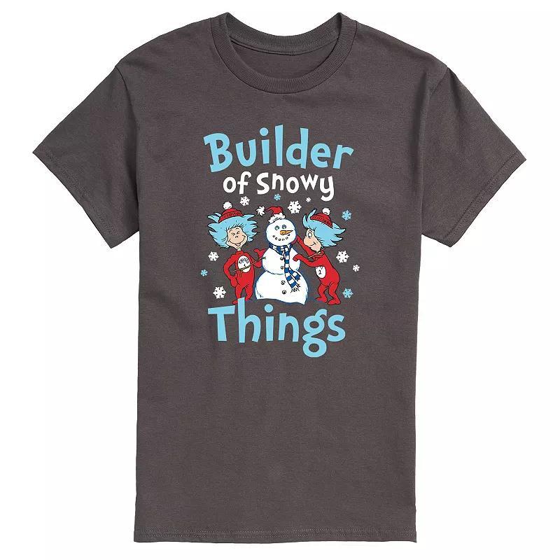 Mens Dr. Seuss Builder of Snowy Things Tee Grey Product Image