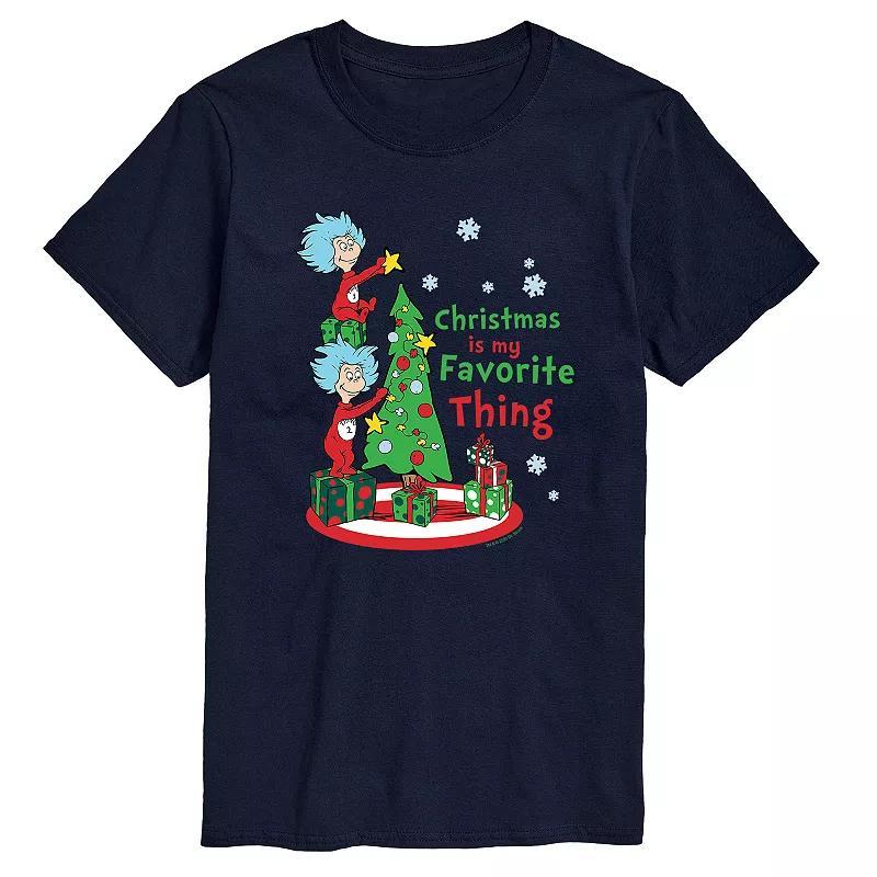 Mens Dr. Seuss Christmas is my Favorite Thing Tee Blue Product Image