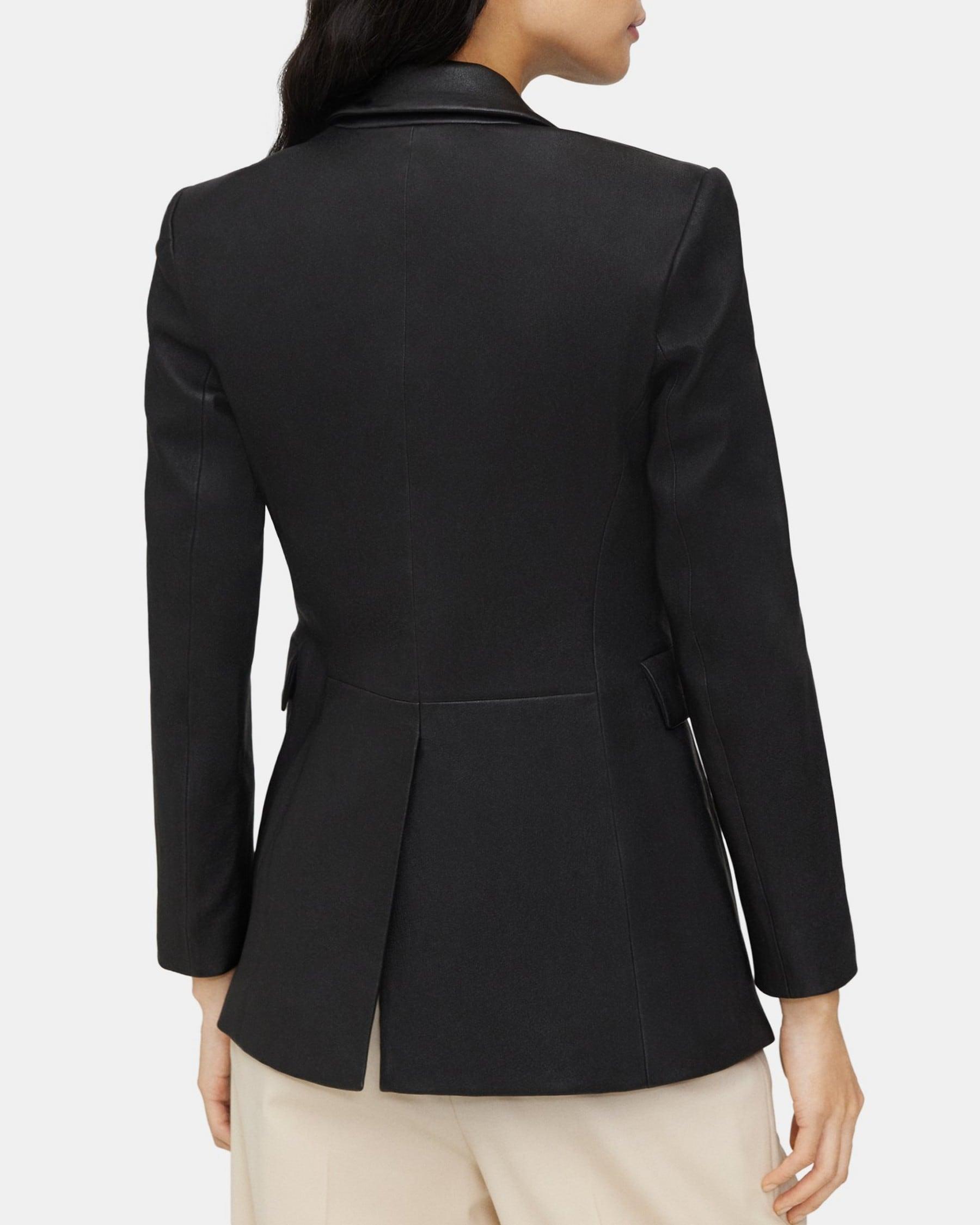 Single-Breasted Blazer in Leather Product Image