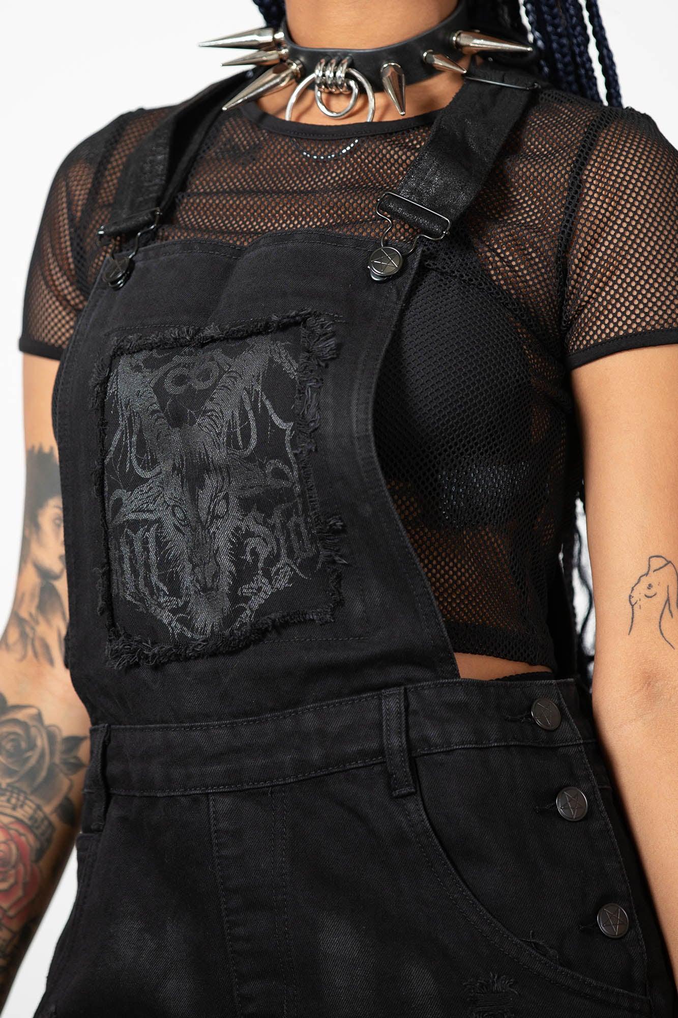 Foreteller Patch Denim Overalls Female Product Image