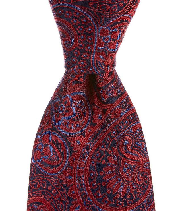 Hickey Freeman Paisley Printed 3 1/4#double; Woven Silk Tie Product Image