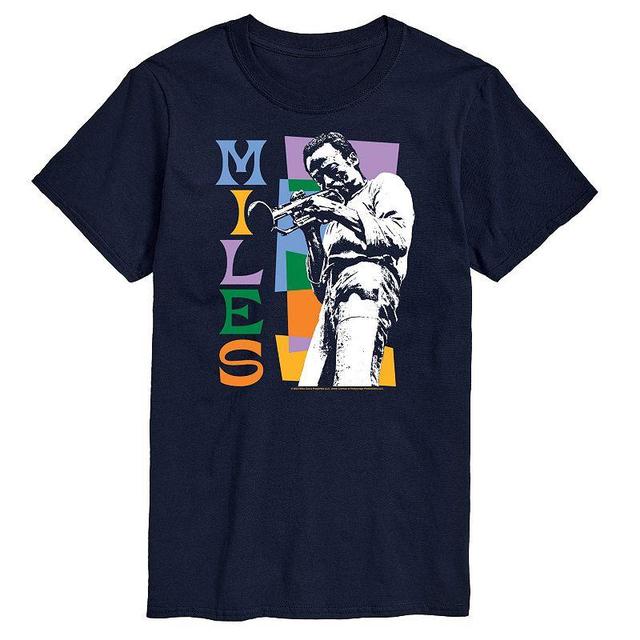 Mens Miles Davis Color Block Tee Blue Product Image