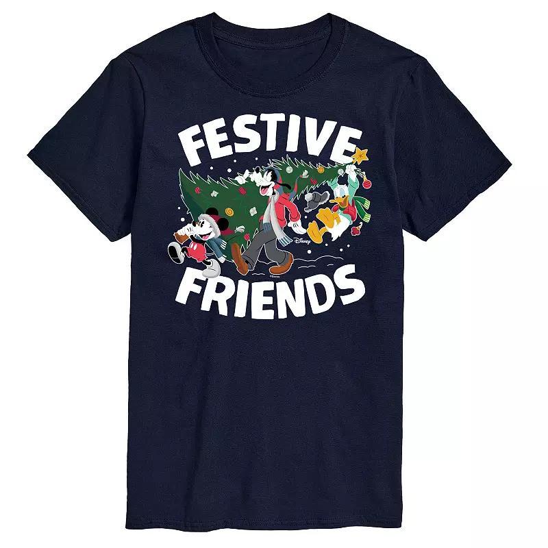 Disney Mens Festive Friends Tee Blue Product Image