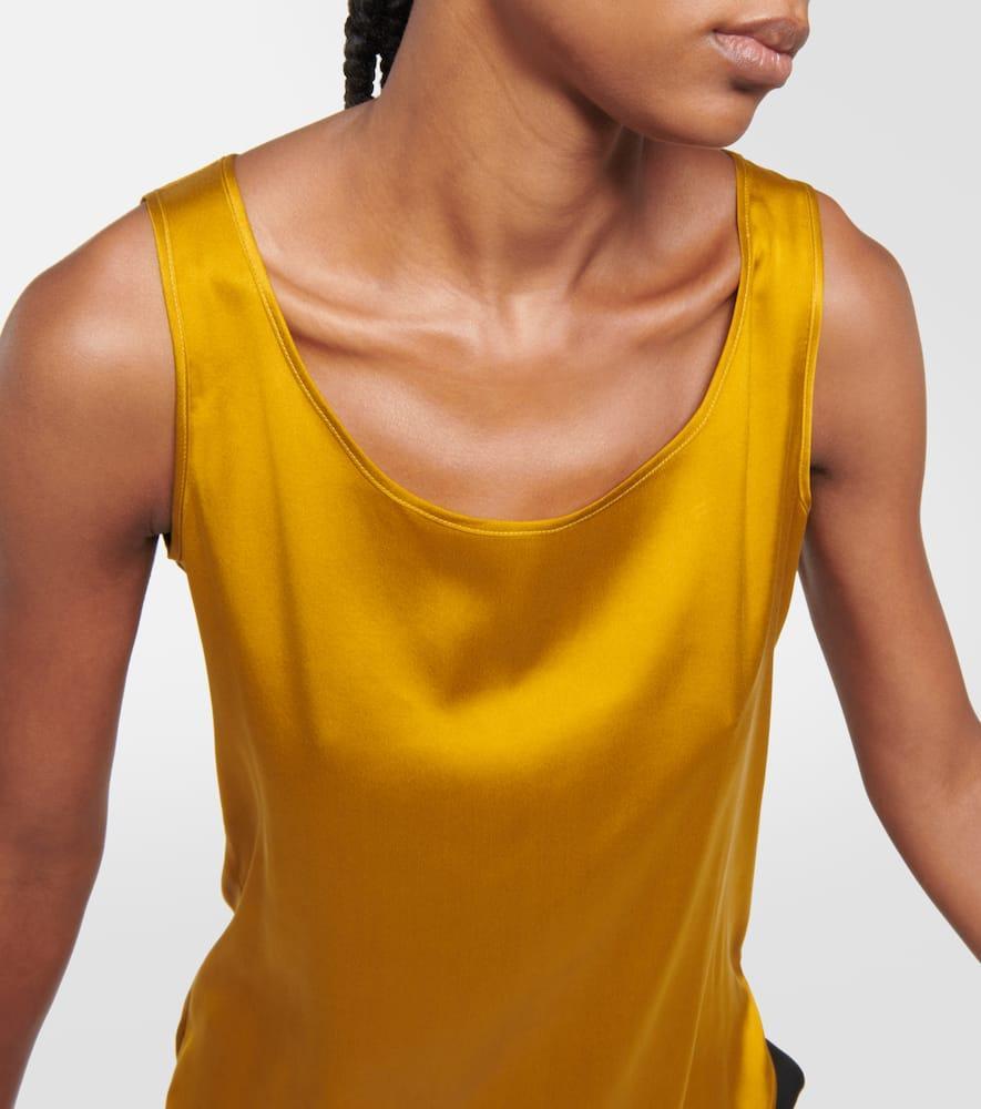 MAX MARA Leisure Pan Stretch-silk Tank Top In Yellow Product Image