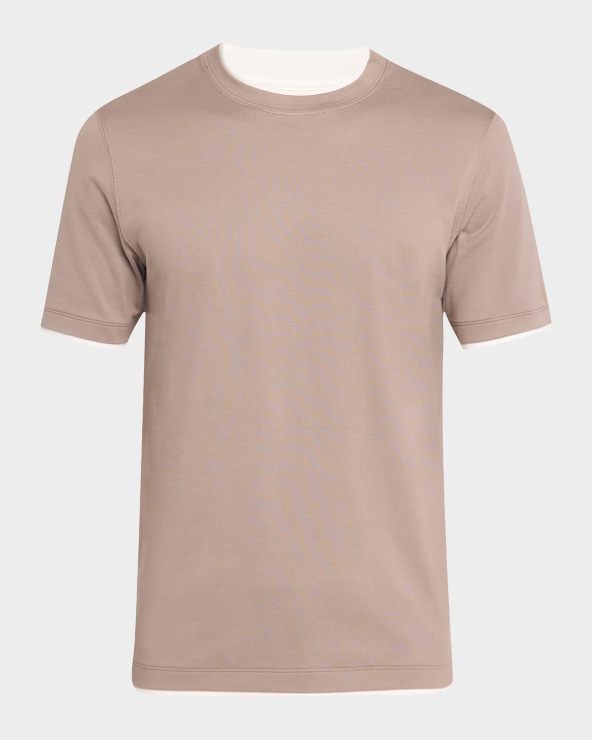 Mens Crewneck T-Shirt with Tipping Product Image