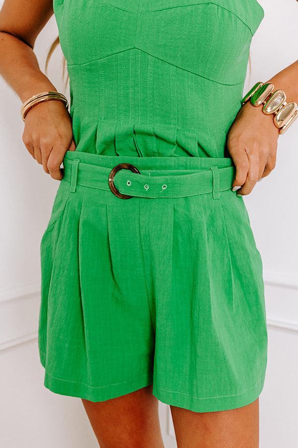 Sunset Horizon High Waist Shorts In Kelly Green Product Image