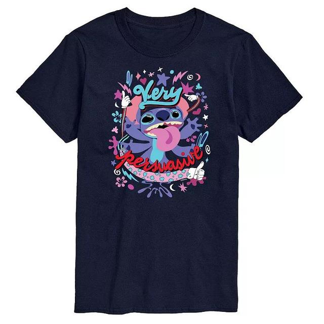 Disneys Lilo & Stitch Big & Tall Very Persuasive Graphic Tee, Mens Blue Product Image