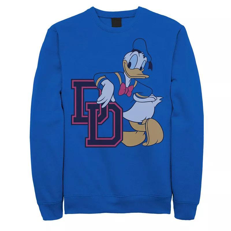 Mens Disney Mickey & Friends Donald Duck Varsity Portrait Sweatshirt Med Blue Product Image