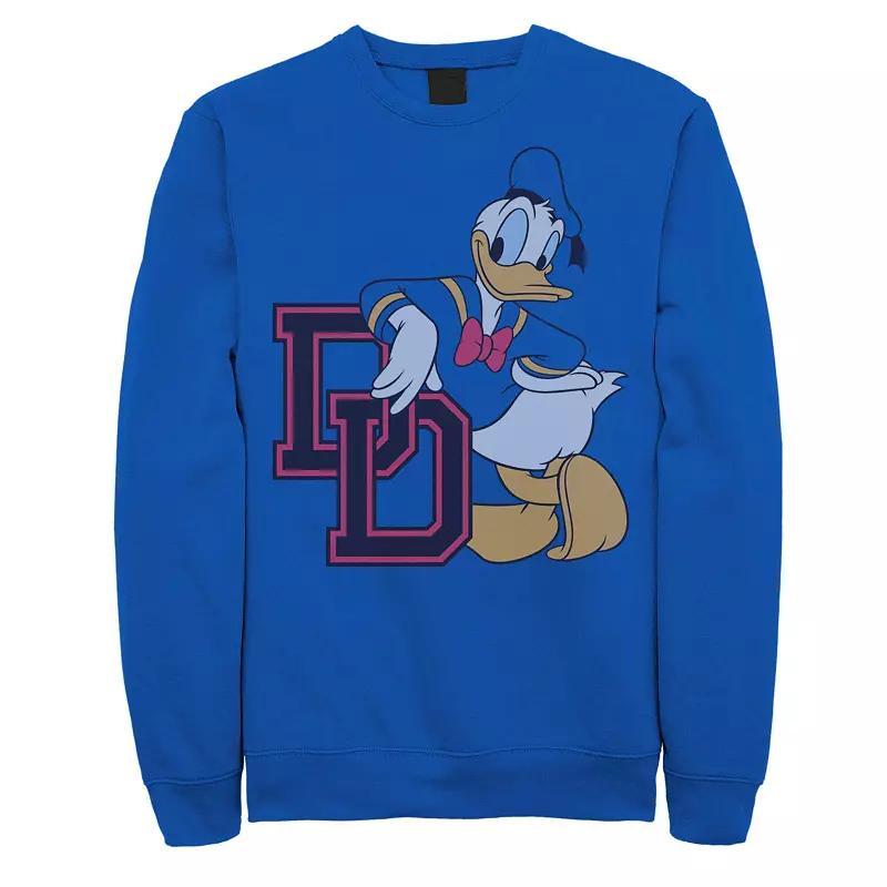 Mens Disney Mickey & Friends Donald Duck Varsity Portrait Sweatshirt Med Blue Product Image