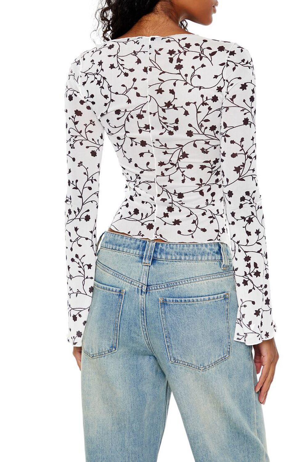 Floral Print Bell-Sleeve Crop Top | Forever 21 Product Image