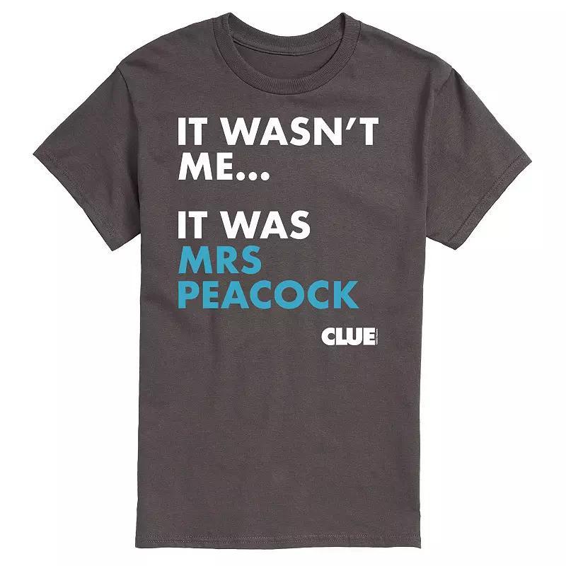 Mens Clue It Was Mrs. Peacock Graphic Tee Grey Product Image