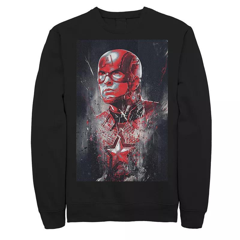 Mens Marvel Captain America Red Hue Poster Graphic Fleece Pullover Product Image