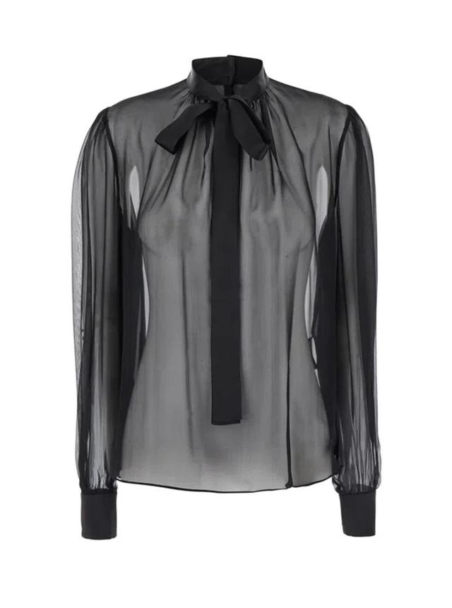 Black Silk Blouse Product Image