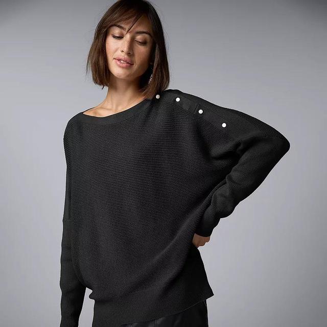 Womens Simply Vera Vera Wang Dolman Snap Sweater Product Image