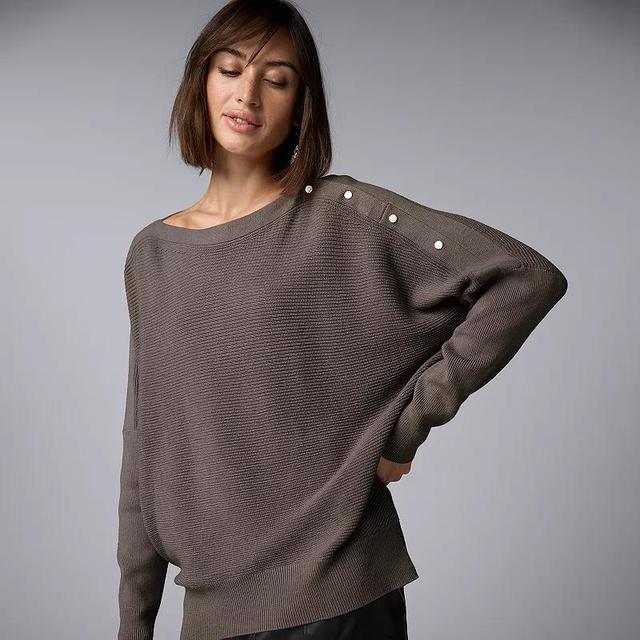 Womens Simply Vera Vera Wang Dolman Snap Sweater Product Image