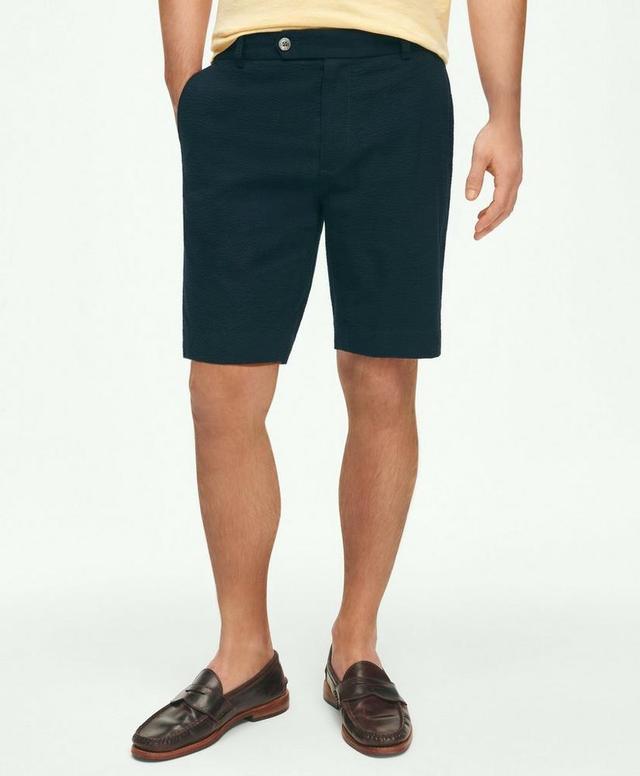 9" Washed Cotton Seersucker Shorts Product Image