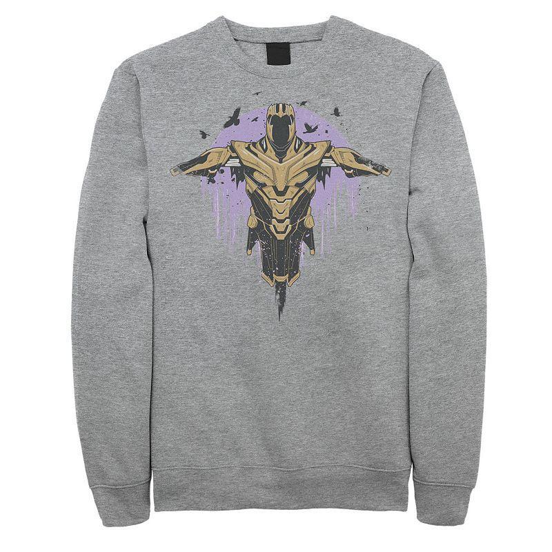 Mens Marvel Avengers Endgame Thanos Armor Painted Fade Portrait Sweatshirt Med Grey Product Image