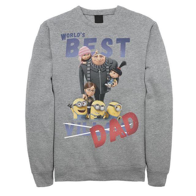 Mens Despicable Me Minions Worlds Best Dad Sweatshirt Athletic Grey Product Image