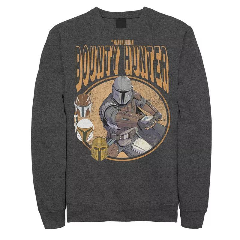 Mens Star Wars The Mandalorian Bounty Hunter Retro Comic Portrait Sweatshirt Product Image