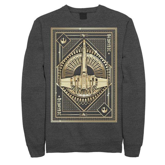 Mens Star Wars Last Jedi Gold Platinum X-Wing Pattern Sweatshirt Dark Grey Product Image