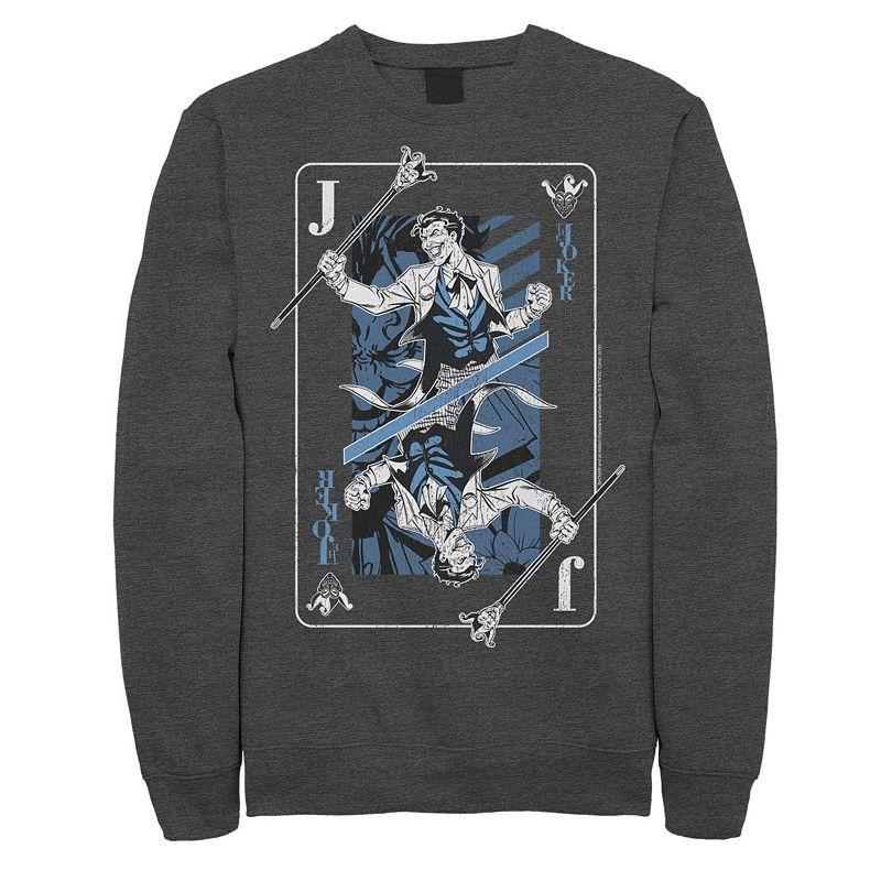 Mens DC Comics The Joker Playing Card Sweatshirt, Mens Product Image