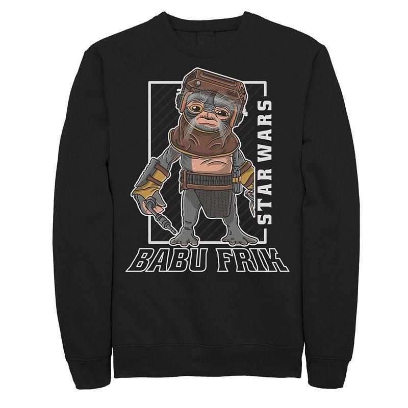 Mens Star Wars The Rise Of Skywalker Babu Frik Portrait Sweatshirt Grey Heather Product Image