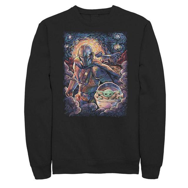 Big & Tall Star Wars: The Mandalorian & The Child Starry Night Style Sweatshirt, Mens Product Image