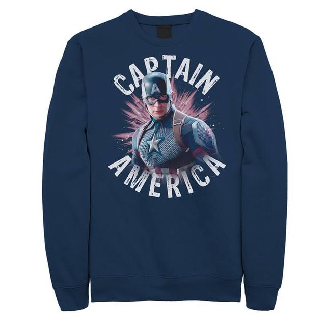 Mens Marvel Avengers Endgame Captain American Sweatshirt Blue Product Image