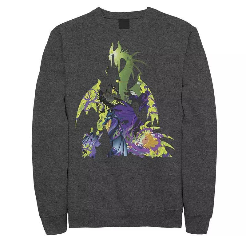 Disneys Sleeping Beauty Maleficent Mens Dragon Silhouette Sweatshirt Grey Heather Product Image