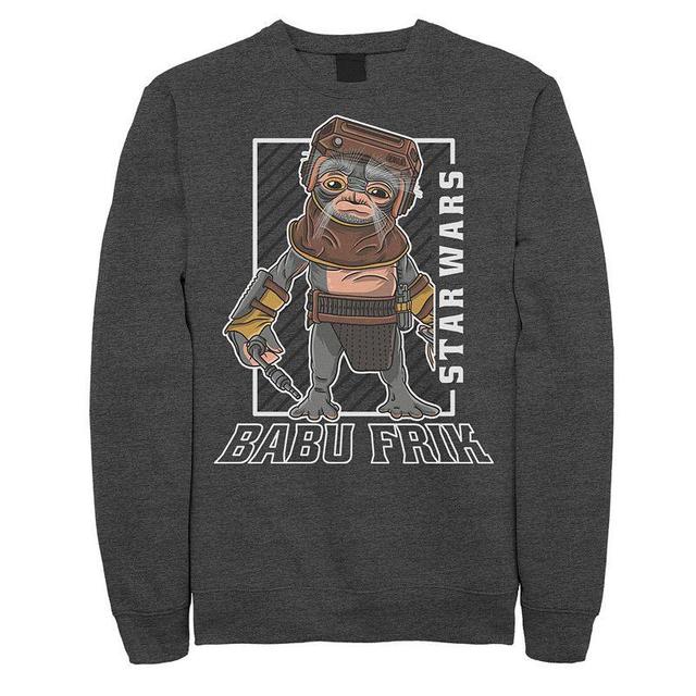 Mens Star Wars The Rise Of Skywalker Babu Frik Portrait Sweatshirt Grey Heather Product Image