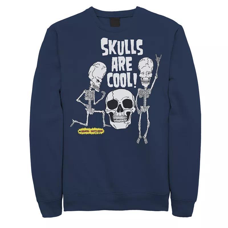 Mens Beavis and Butt-Head Skulls Are Cool Sweatshirt Blue Product Image