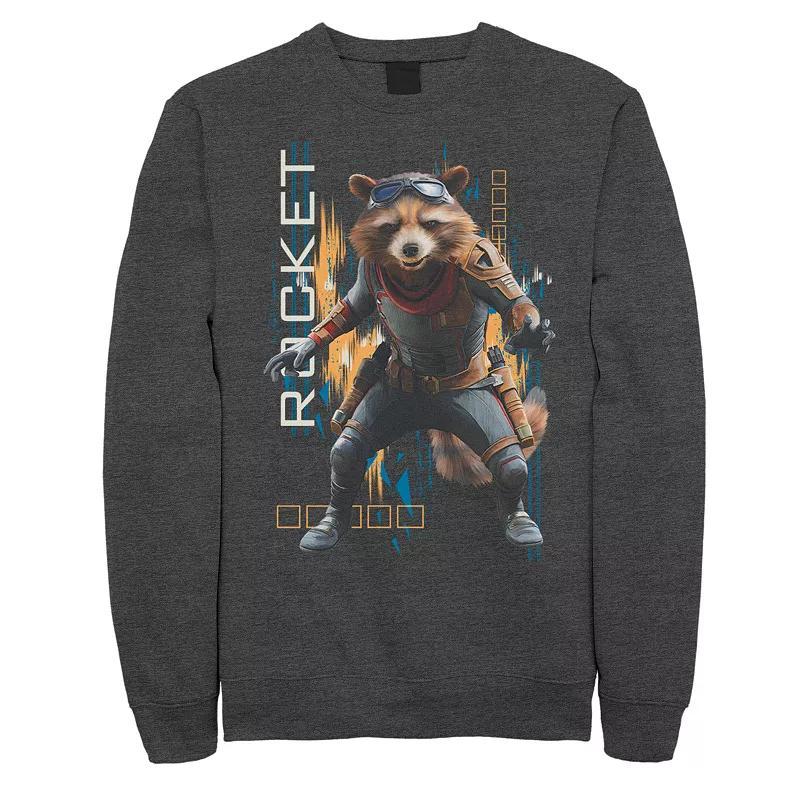 Marvel Mens Avengers Endgame Rocket Action Pose, Crewneck Fleece Product Image