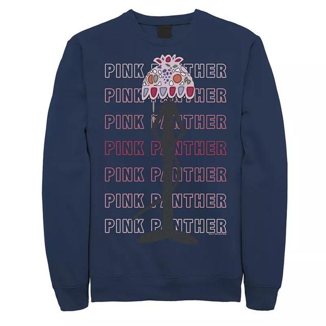 Mens Pink Panther Lampshade Silhouette Graphic Fleece Pullover Blue Product Image