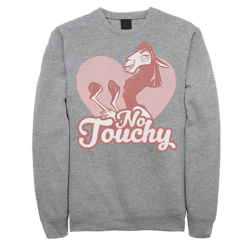 Disneys Emperors New Groove Kuzco No Touchy Mens Sweatshirt Athletic Grey Product Image