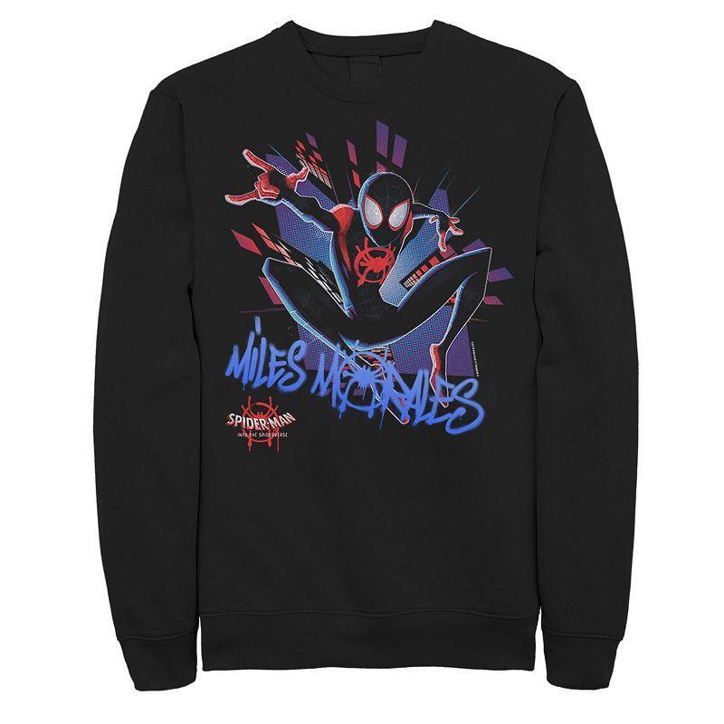 Mens Marvel Spiderverse Spidey Graffiti Explosion Graphic Fleece Pullover Product Image