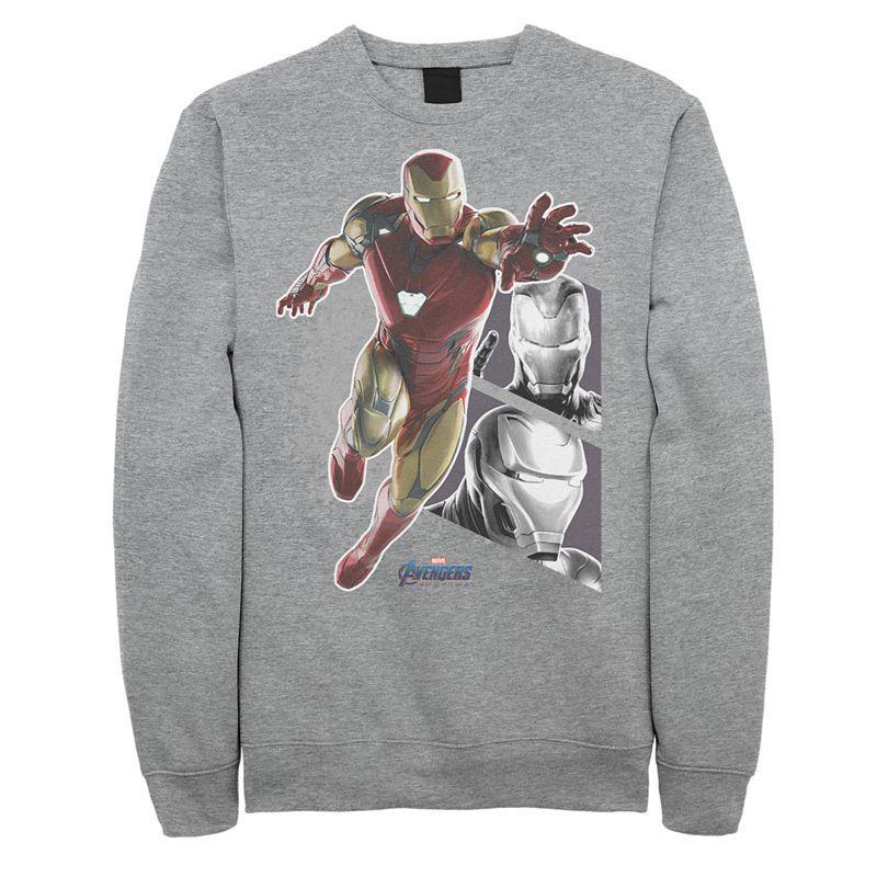 Mens Marvel Avengers Endgame Iron Man Panels Sweatshirt Athletic Grey Product Image