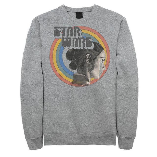 Mens Star Wars The Rise of Skywalker Rey Vintage Rainbow Fleece Graphic Top Athletic Grey Product Image