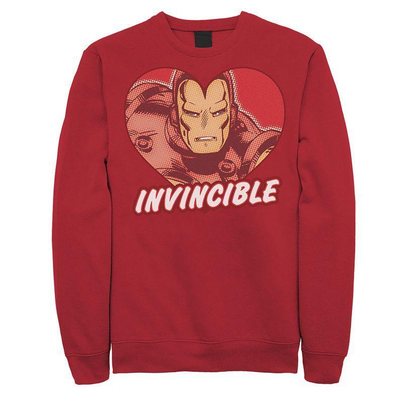 Mens Marvel Iron Man Invincible Heart Valentines Sweatshirt Product Image