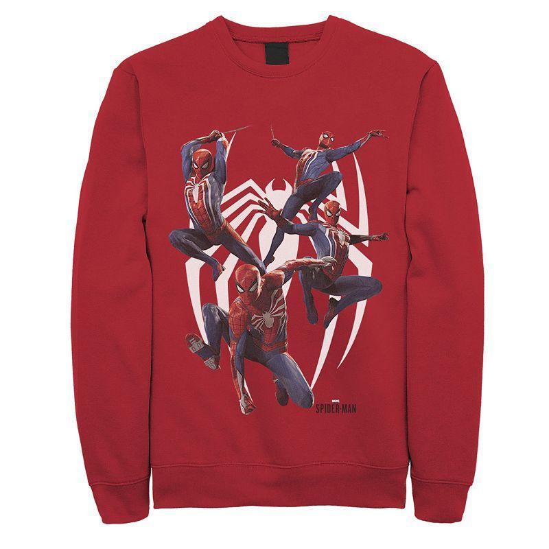 Mens Marvels Spider-Man Game Action Poses Sweatshirt Product Image